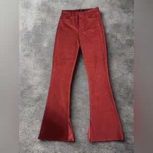 Red Flared Corduroy Pants